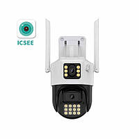 Камера видеонаблюдения PTZ уличная WiFi A23 (2 независимых объектива 3mp+3mp) App: ICSEE
