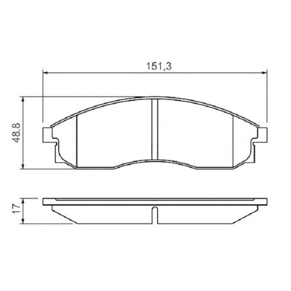 Гальмівні колодки Bosch дискові передні HYUNDAI Elantra 1.6,1.8i/MITSUBISHI L 200 2. 0986424340