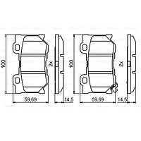 Гальмівні колодки Bosch дискові задні INFINITI/NISSAN 370Z/FX/QX70/M/G/Q50/Q70/Q60 0986494863