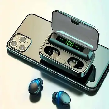 Бездротові вакуумні навушники Bluetooth з кейсом TWS BTH-F9-5 сенсорні