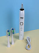 Електрична акумуляторна зубна щітка DSP 80010A (з 2-ма насадками, 3 режими роботи), біла