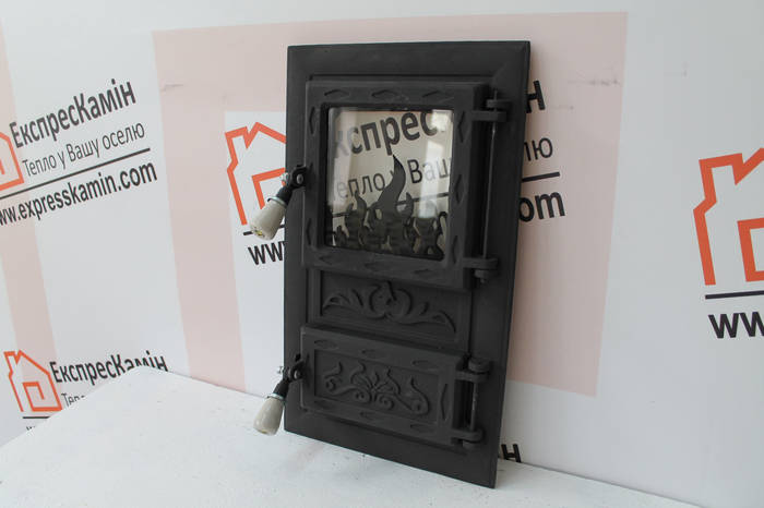 Купить Дверца каминная чугунная со стеклом Iron Moris 310х520 мм", цена ...