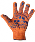 Перчатки трикотажные с точкой ПВХ оранжевые Арт. 526 (Украина)