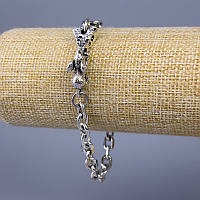 Браслет-ланцюг "Миша" сріблястий метал 30,5х10мм s-7мм L-22см + - купити біжутерію дешево оптом в інтернеті