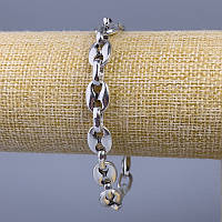 Браслет-ланцюг сріблястий метал s-10мм L-21см + - купити біжутерію дешево оптом в інтернеті