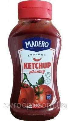 Кетчуп Пікантний Столовий Мадеро Madero Stolowy Ketchup Pikantny 560 мл - фото 1 - id-p994662285