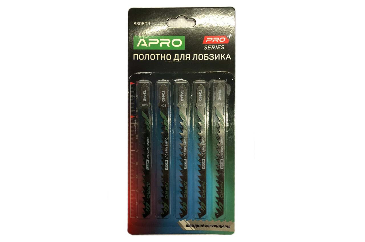 Полотно пильное для лобзика Apro - T244D 100 x 4мм дерево-пластик (5шт) - фото 1 - id-p1972658126