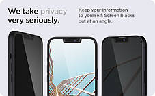 Захисне скло Spigen для iPhone 16e / 14 / 13 / 13 Pro - EZ FIT GLAS.tR Privacy (2 шт), (AGL03388), фото 4