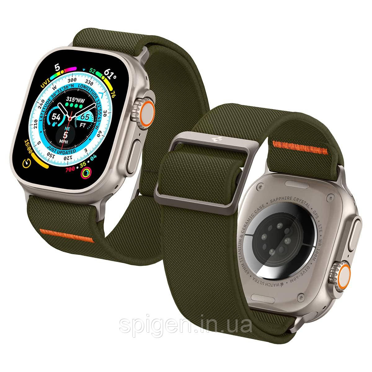 Нейлоновий ремінець Spigen для Apple Watch (49/45/44/42) - Lite Fit Ultra, Khaki (AMP05985)
