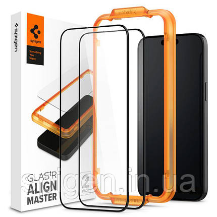 Захисне скло Spigen для iPhone 15 Pro - ALIGNmaster (2 шт), Black (AGL06895), фото 1