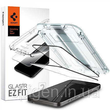 Захисне скло Spigen для iPhone 15 Pro - EZ FIT GLAS.tR (2 шт), Black (AGL06893), фото 1