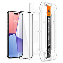 Захисне скло Spigen для iPhone 15 Pro - EZ FIT GLAS.tR (2 шт), Black (AGL06893), фото 4