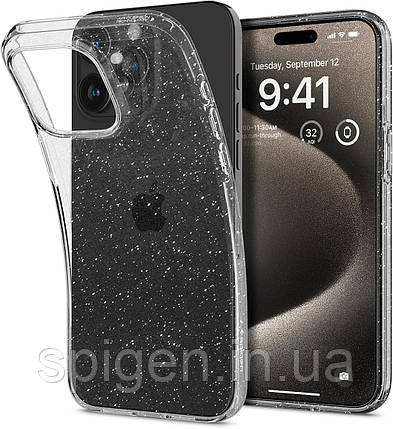 Чохол Spigen для iPhone 15 Pro Max - Liquid Crystal Glitter, Crystal Quartz (ACS06559), фото 1