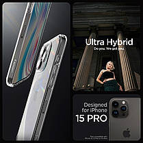 Чохол Spigen для iPhone 15 Pro - Ultra Hybrid, Crystal Clear (ACS06707), фото 3