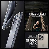 Чохол Spigen для iPhone 15 Pro Max - Ultra Hybrid, Crystal Clear (ACS06565), фото 3