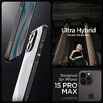 Чохол Spigen для iPhone 15 Pro Max - Ultra Hybrid, Matte Black (ACS06570), фото 3