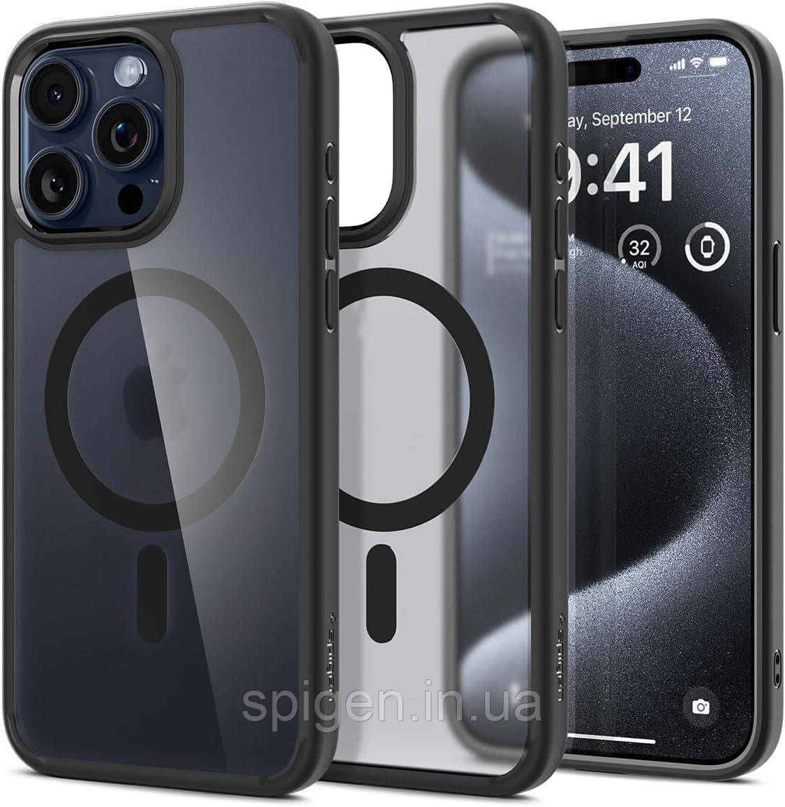 Чохол Spigen для iPhone 15 Pro - Ultra Hybrid MagSafe, Frost Black (ACS06720)