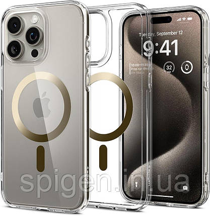 Чохол Spigen для iPhone 15 Pro - Ultra Hybrid MagSafe, Gold (ACS06718), фото 1