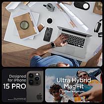 Чохол Spigen для iPhone 15 Pro - Ultra Hybrid MagSafe, Graphite (ACS06716), фото 3