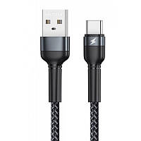 USB кабель Type-C Remax Jany Series Aluminum Alloy Braided RC-124a, 2.4A 1m black