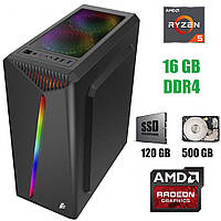 Игровой ПК 1st Player MT/ Ryzen 5 2600/ 16 GB RAM/ 120 GB SSD + 500 GB HDD/ Radeon RX 580 4GB