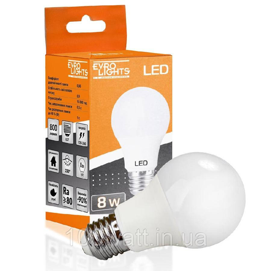 Лампа світлодіодна Evro Lights 8 Вт 4200К A-8-4200-27 Е27