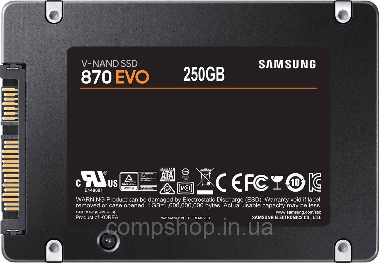 Твердотільний диск 2.5"   250GB  Samsung 870 EVO  (SATA 6Gb/s)  (MZ-77E250B) (код 132769)