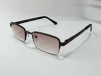 Корректирующие очки для зрения унисекс прямоугольные полуободковые в металлической оправе дужки на флексах