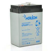 Акумуляторна батарея MERLION AGM GP660F1 6 V 6Ah (70 x 47 x 100 (105)) White Q20