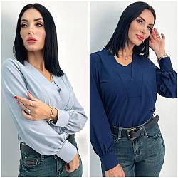Жіночі блузки — 4162-фг — Класна легка ніжна блузка з довгим рукавом