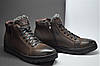 Чоловічі комфортні зимові шкіряні черевики нубукові коричневі TSEVO 8150, фото 3