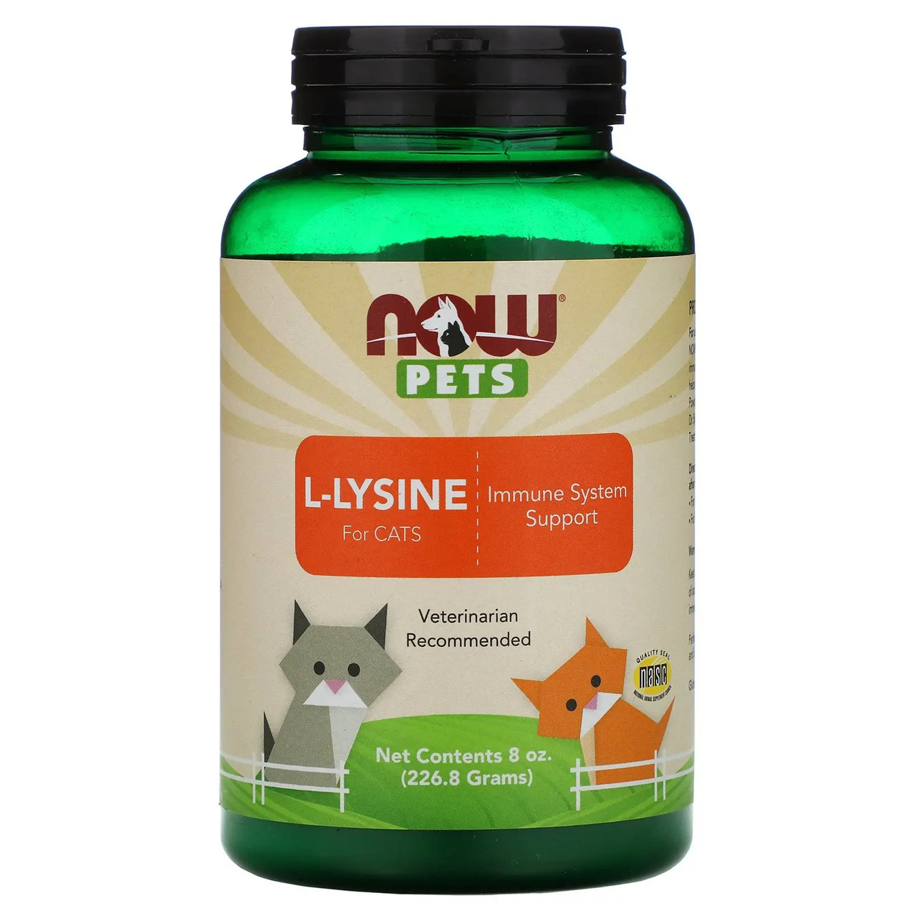 Лізин для кішок Now Foods (L-Lysine for Cats Now Pets) 226,8 г, фото 1