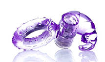 Ерекційне вібро кільце BOSS Rabbit Vibro Cock Ring Purple, фото 5