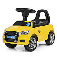 Детская каталка-толокар Audi фарами с подсветкой и скрытым багажником Bambi M 3147A-6 Желтый