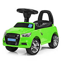 Детская каталка-толокар Audi фарами с подсветкой и скрытым багажником Bambi M 3147A-5 Зеленый