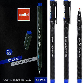 Кулькова ручка на олійній основі синя СARBONIX Cello CL-M6 в упаковці 50 шт
