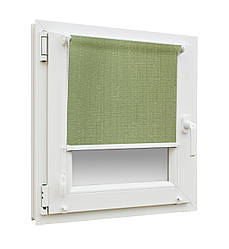 Готові рулонні штори Льон 2098 (оливковий колір) з фіксацією