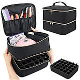 Сумка кейс майстра манікюру,візажиста Органайзер косметичка для зберігання манікюрного приладдя, косметики, фото 2