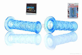 Грипси (ручки керма) універсальні сині, прозорі з малюнком "KOSO" ТАЙВАНЬ (+наклейка)
