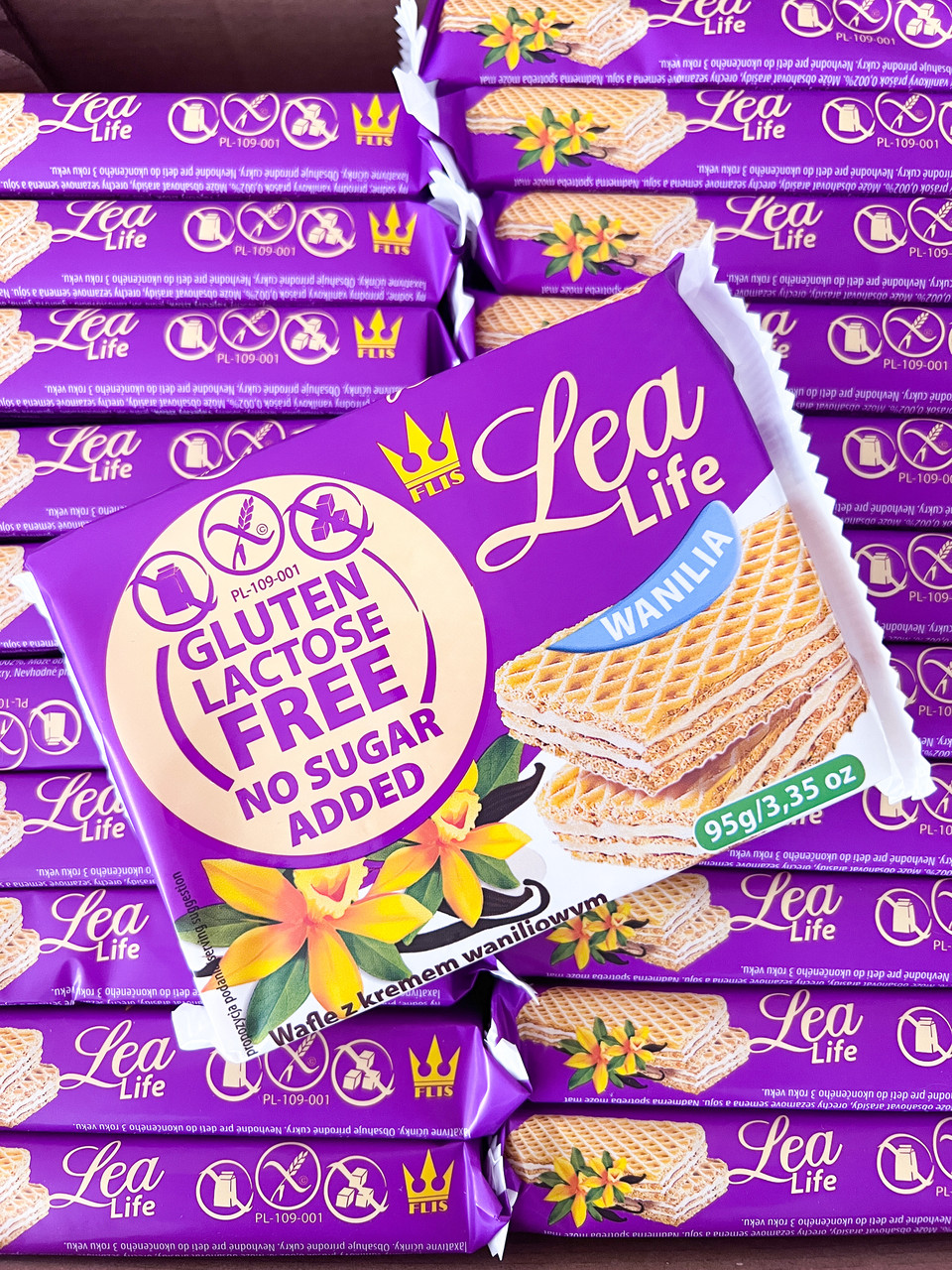 Купить Вафли ванильные без глютена, лактозы и сахара Lea Life, Flis ...