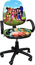Яскраве дитяче комп'ютерне крісло для дівчинки Поло РМ "Феї"