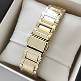 Золотий чоловічий наручний годинник Emporio Armani (Армані) чорний циферблат, блакитне покриття - код 2201t, фото 4