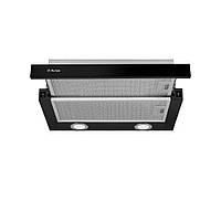 Кухонная вытяжка телескопическая Perfelli TL 502 BL LED, черная выдвижная встраиваемая в шкаф, шириной 50 см