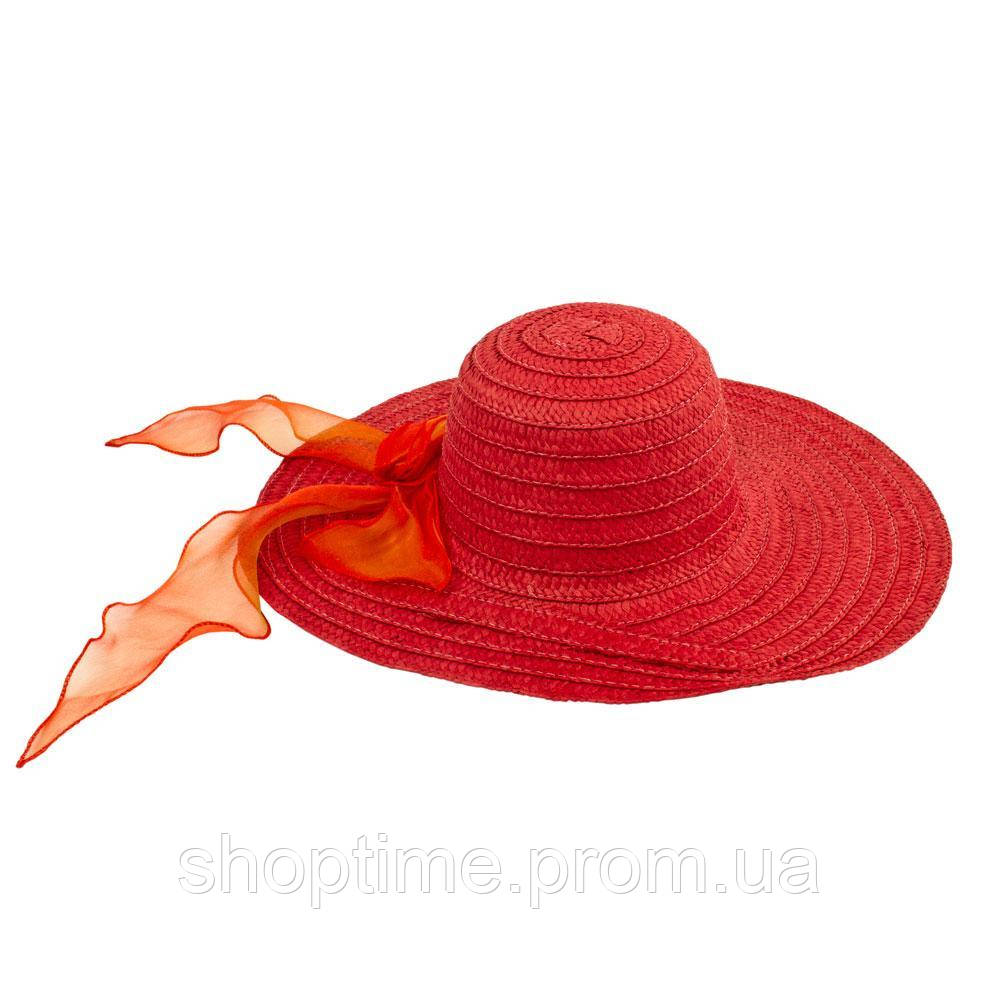 Капелюх літній жіночий Summer hat Асиметрія 56-58 Червоний (13571) ST, код: 1895885