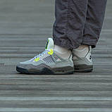 Чоловічі баскетбольні кросівки Air Jordan Retro 4 Grey/Green, фото 4