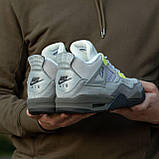 Чоловічі баскетбольні кросівки Air Jordan Retro 4 Grey/Green, фото 6