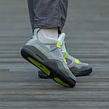 Чоловічі баскетбольні кросівки Air Jordan Retro 4 Grey/Green, фото 5