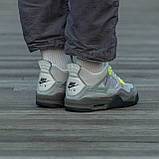 Чоловічі баскетбольні кросівки Air Jordan Retro 4 Grey/Green, фото 7