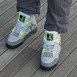 Чоловічі баскетбольні кросівки Air Jordan Retro 4 Grey/Green, фото 9