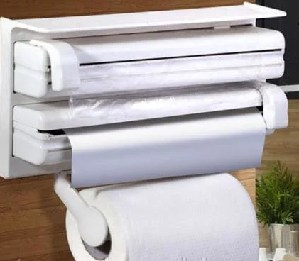 Кухонный диспенсер triple paper dispenser, универсальный пластиковый настенный бумагодержатель, держатель - фото 3 - id-p1973299108